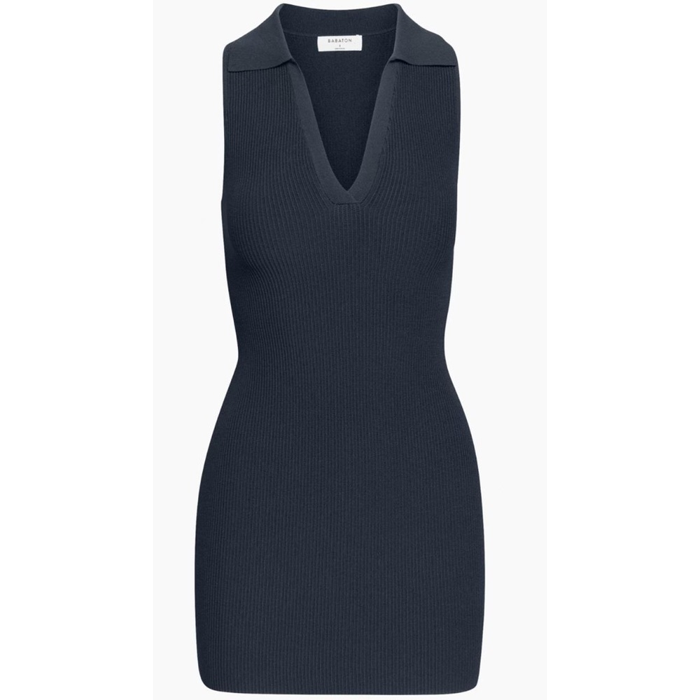 Babaton Polo Knit Dress Black NWT Sz L